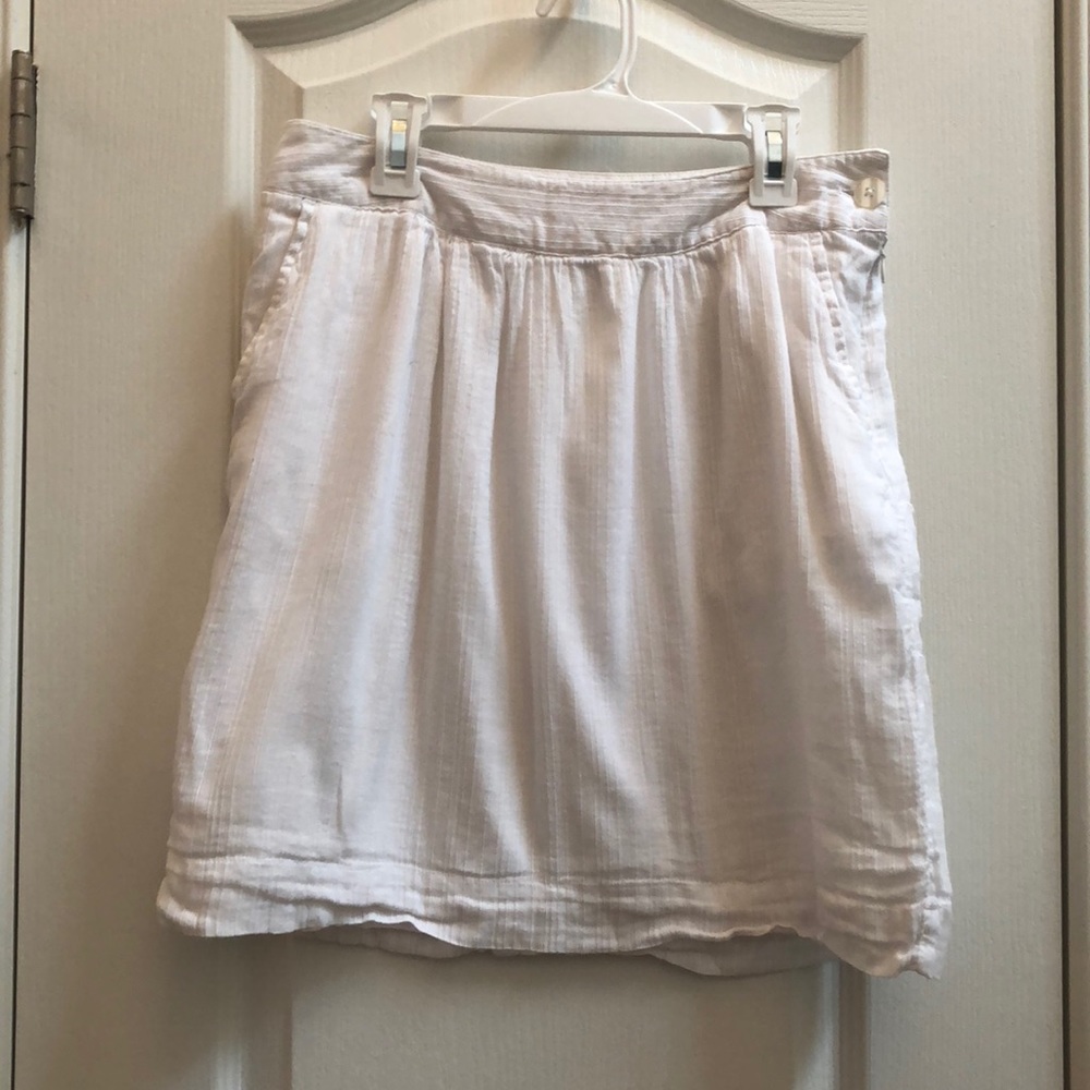 White Textured Midiskirt